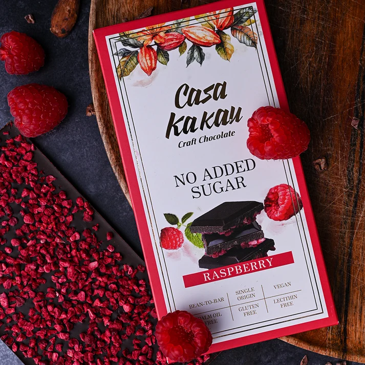 No Added Sugar Chocolate with Raspberries | Casa Kakau 70 g