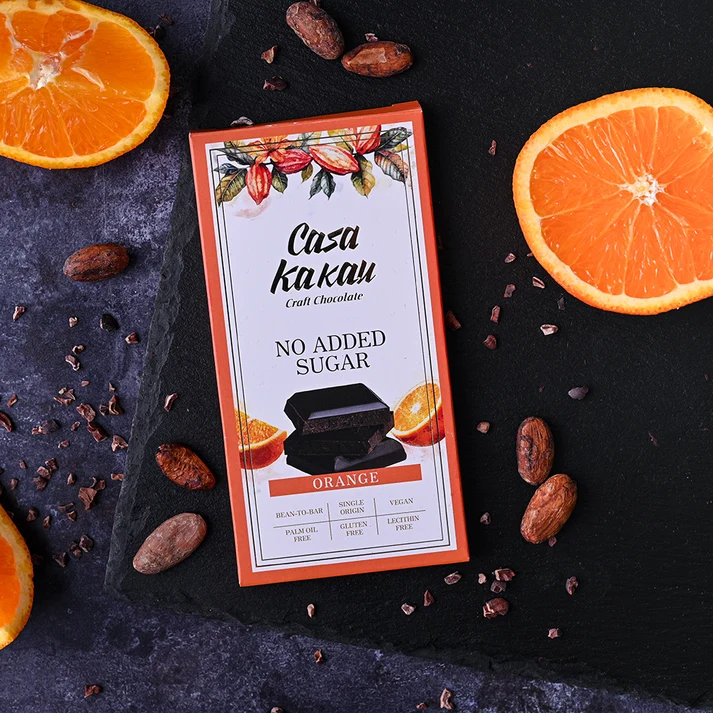 No Added Sugar Chocolate with Orange | Casa Kakau 70 g