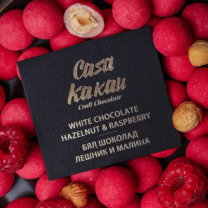 Chocolate Dragees – Hazelnut and Raspberry | Casa Kakau 100 g