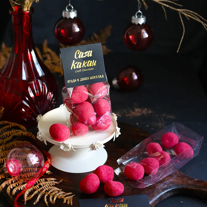 Chocolate Dragees – Strawberries in Double Chocolate | Casa Kakau 100g