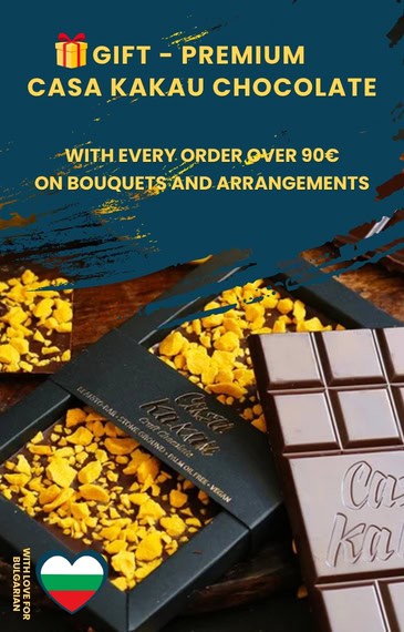 Promotion campaign - receive a complimentary Casa Kakau chocolate with every order of bouquets and arrangements over €90 until the end of September.